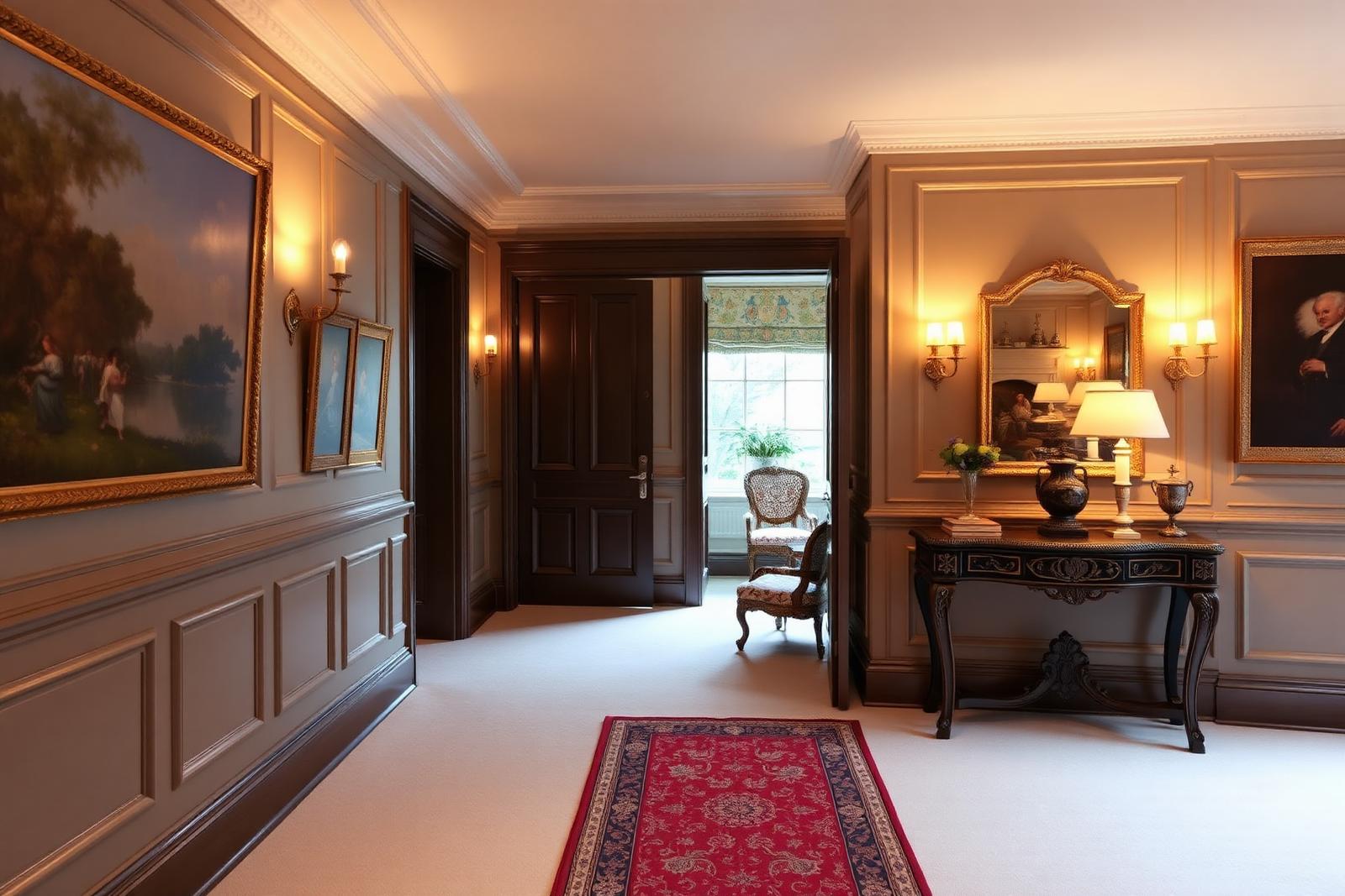 Grand period hallway with stairs and artwork — access affects every UK removal quote